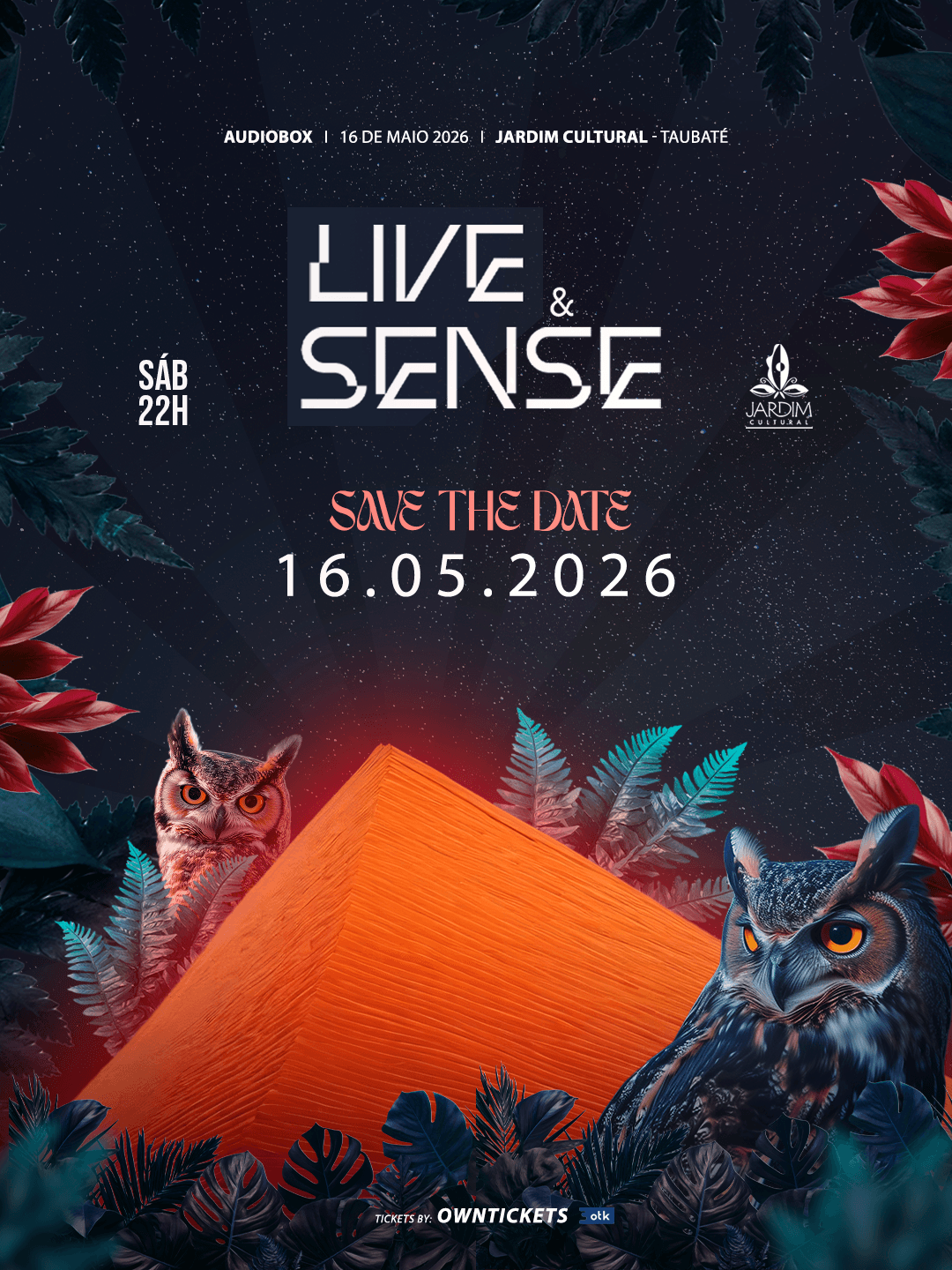 Ingressos para LIVE & SENSE I 16 - MAIO - Jardim Cultural - Taubaté SP