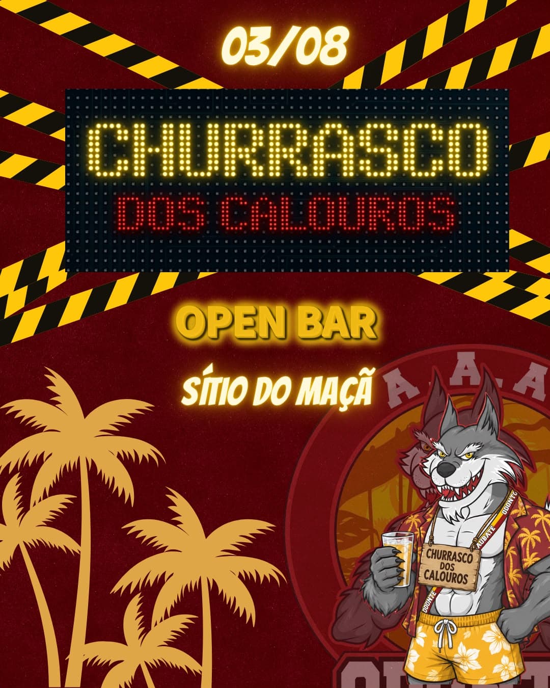 CHURRASCO DOS CALOUROS 2026/2  🐺 Evento Logo