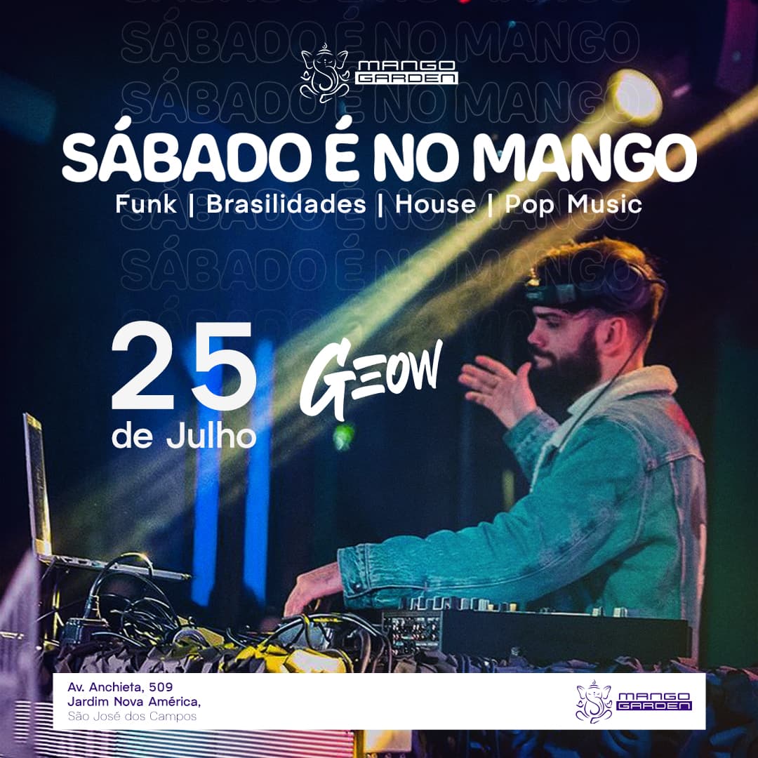SÁBADO É NO MANGO - DJ GEOW Evento Logo