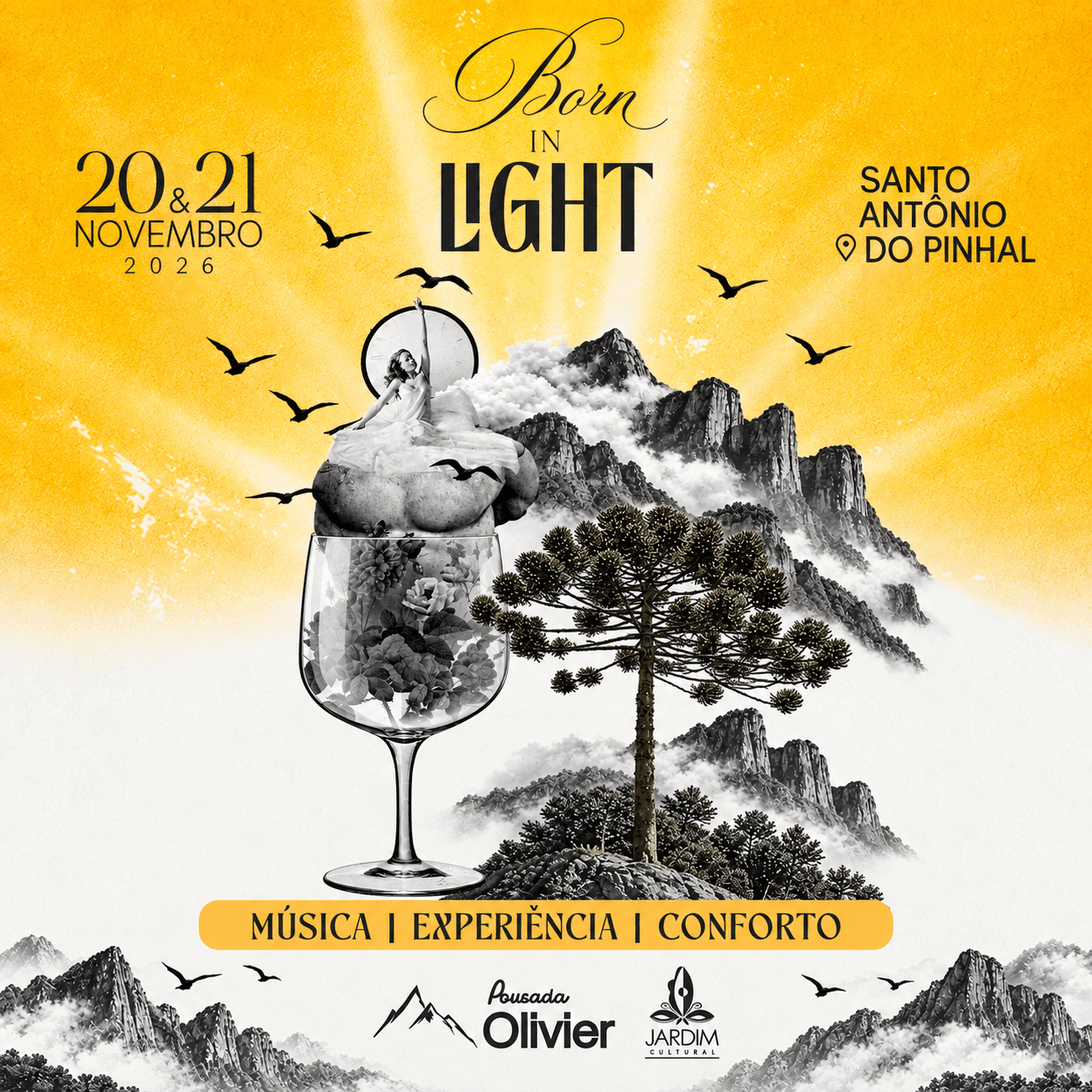 BORN IN LIGHT - MÚSICA I EXPERIÊNCIA I CONFORTO Banner